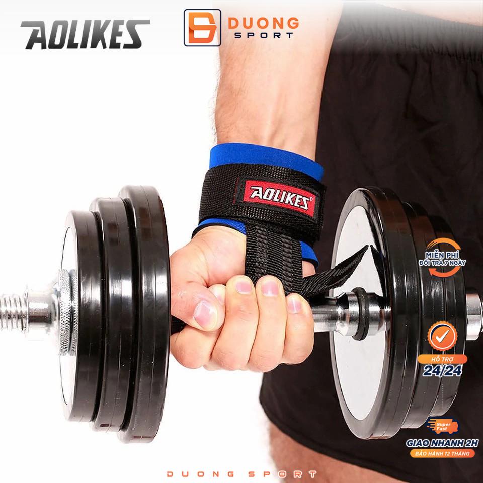 Dây kéo lưng kết hợp quấn cổ tay GYM Aolikes 2 cái AL 7638