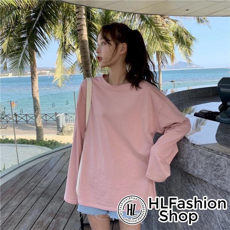 Áo Thun Tay Dài Oversize Trơn form xuông đơn giản dễ mặc | BigBuy360 - bigbuy360.vn