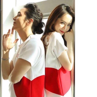 Áo phông đơn áo đôi nam nữ trái tim Adidas