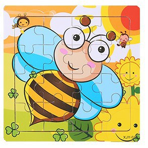 Đồ chơi tranh ghép hình 16 miếng gỗ puzzle, ghép hình, đồ chơi xếp hình