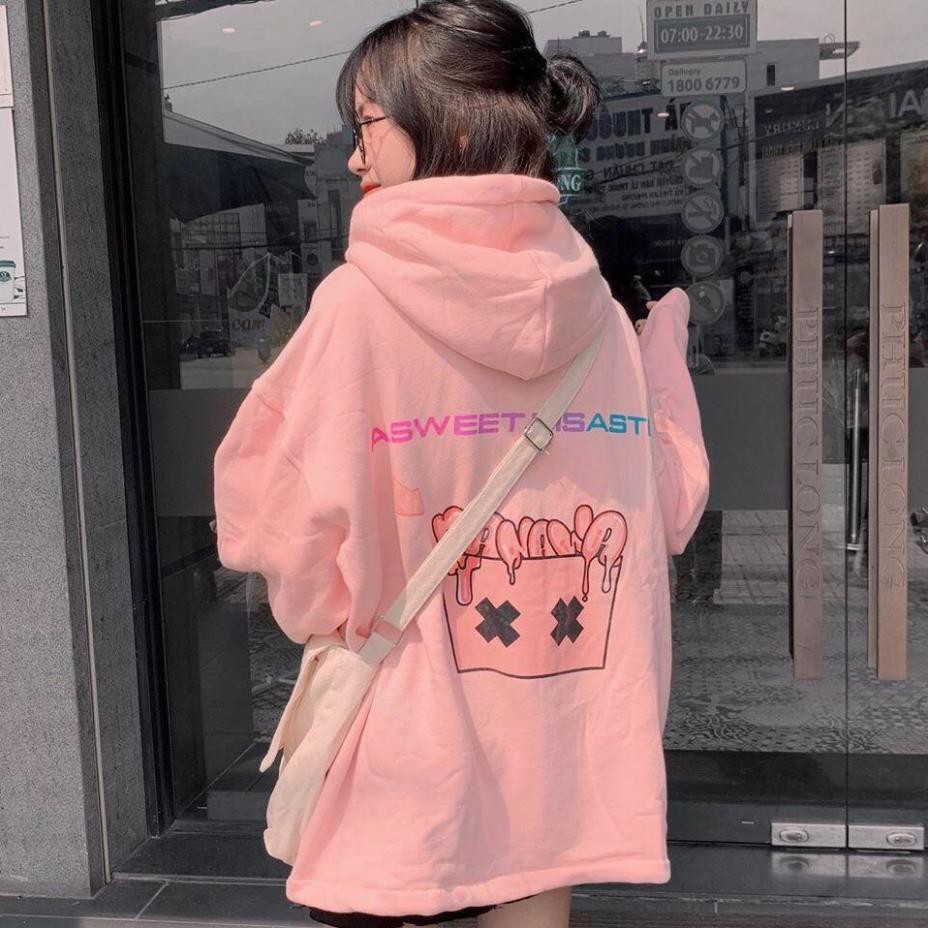 [Mã WAMT2405 giảm 10k đơn 0k] Áo Khoác Hoodie Nữ Form rộng chất nỉ LOKI SHOP Có 4 Màu , Unisex BANAWA có dây kéo Ulzzang