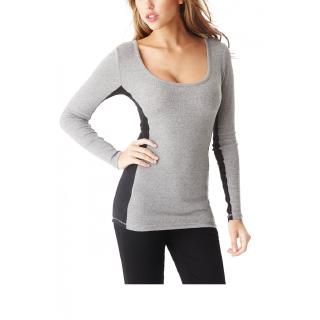Áo thun gân tay dài cổ tròn phối màu colorblock Gu3ss