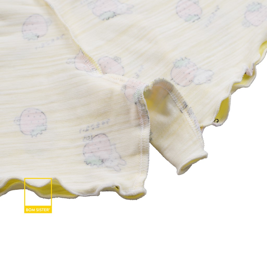 Quần đùi ngủ cotton chân bèo họa tiết dễ thương BOM SISTER QT00010