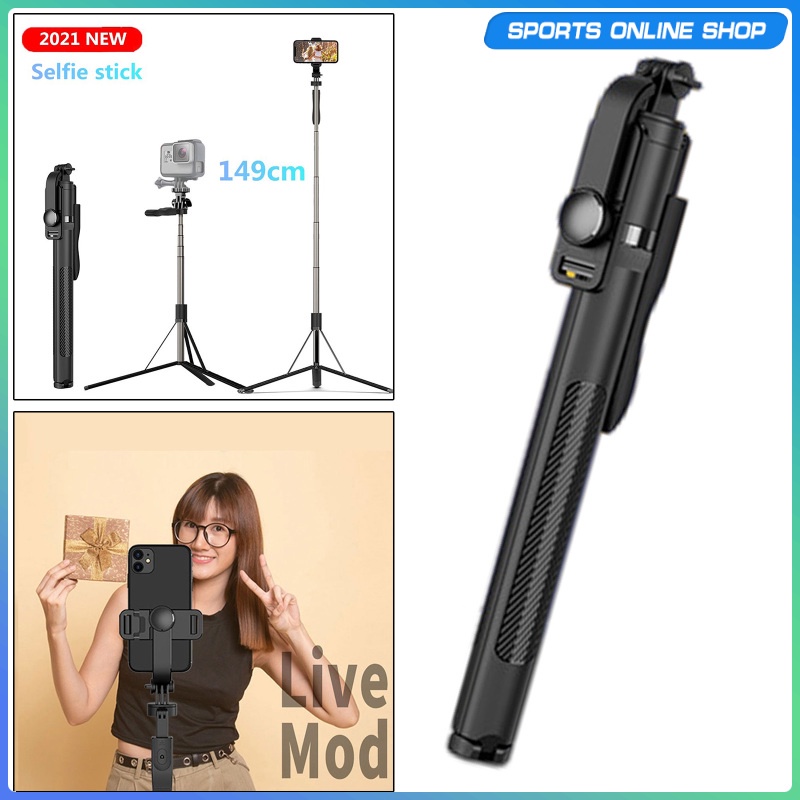 Gậy Chụp Ảnh Tự Sướng Bằng Nhôm Kết Nối Bluetooth Không Dây Xoay 360 Độ Có Điều Khiển Từ Xa Điện Thoại | BigBuy360 - bigbuy360.vn