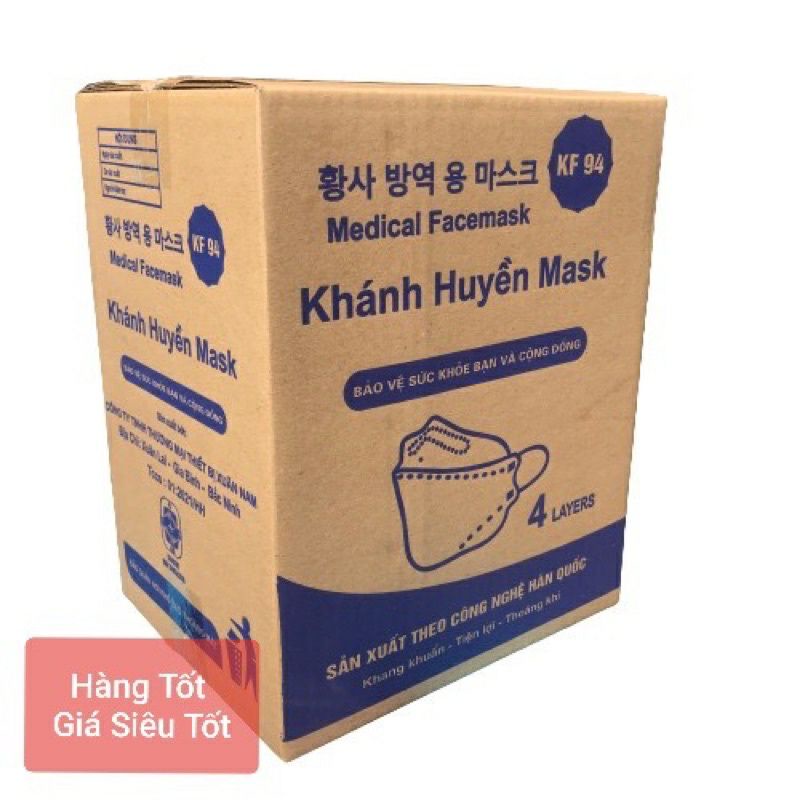 KHẨU TRANG 4D KF94 KHÁNH HUYỀN MASK được sản xuất theo công nghệ Hàn Quốc ( thùng 300c)