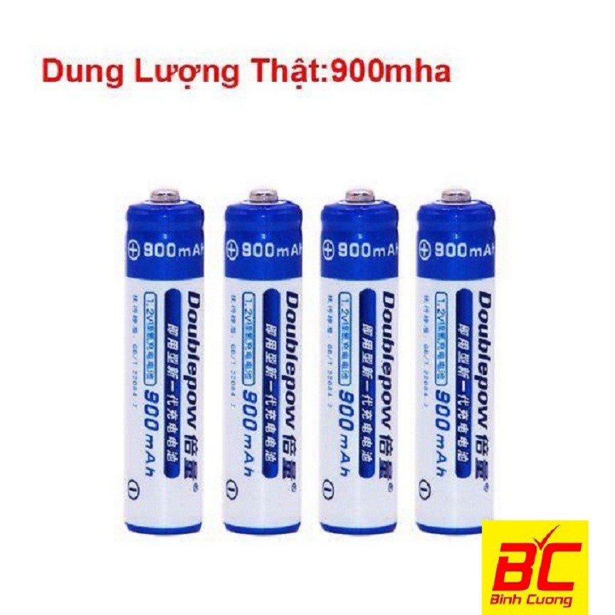 Bộ 4 viên pin tiểu sạc Doublepow AAA 900mAh