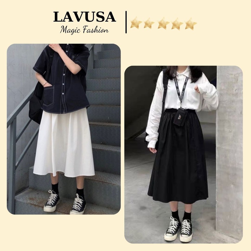 Chân Váy Dài Đũi Chữ A 3 Màu Trắng, Đen, Be Siêu Đẹp Lavusa