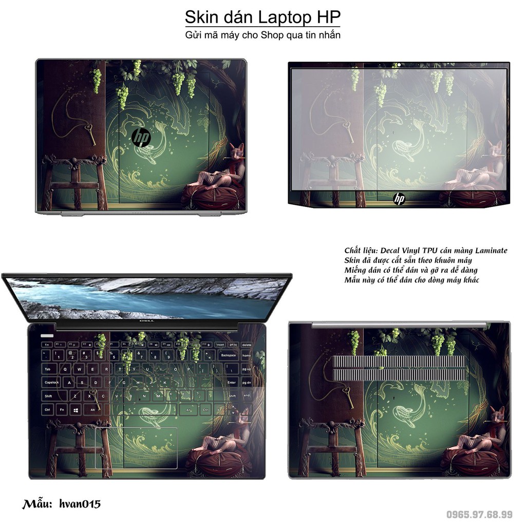 Skin dán Laptop HP in hình Hoa văn _nhiều mẫu 3 (inbox mã máy cho Shop)