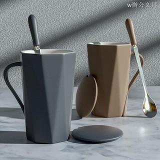 Cốc Uống Nước Bằng Sứ Có Nắp Đậy Kiểu Dáng Bắc Âu Sáng Tạo