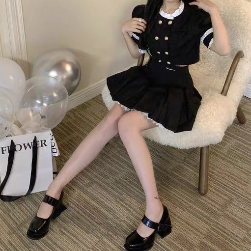 Set Áo Sơ Mi Phối Chân Váy Chữ a Xếp Ly Phong Cách Chanel Thời Trang Hè 2022 Trẻ Trung