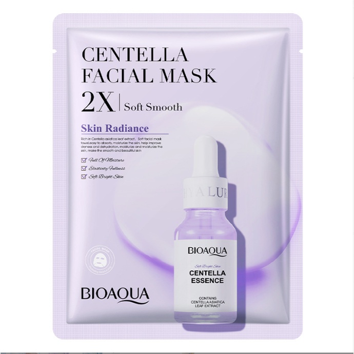 Mặt nạ giấy 2x Bioqua gấp đôi dưỡng chất VitaminC Hyaluronic Acid - phiên bản Quốc Tế.
