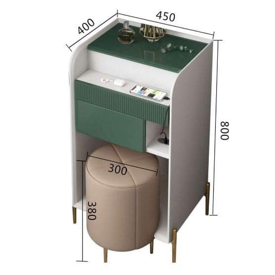 Bàn ghế trang điểm decor phòng ngủ kèm bàn để laptop & tủ ngăn kéo đựng đồ tiết kiệm S phong cách Bắc Âu