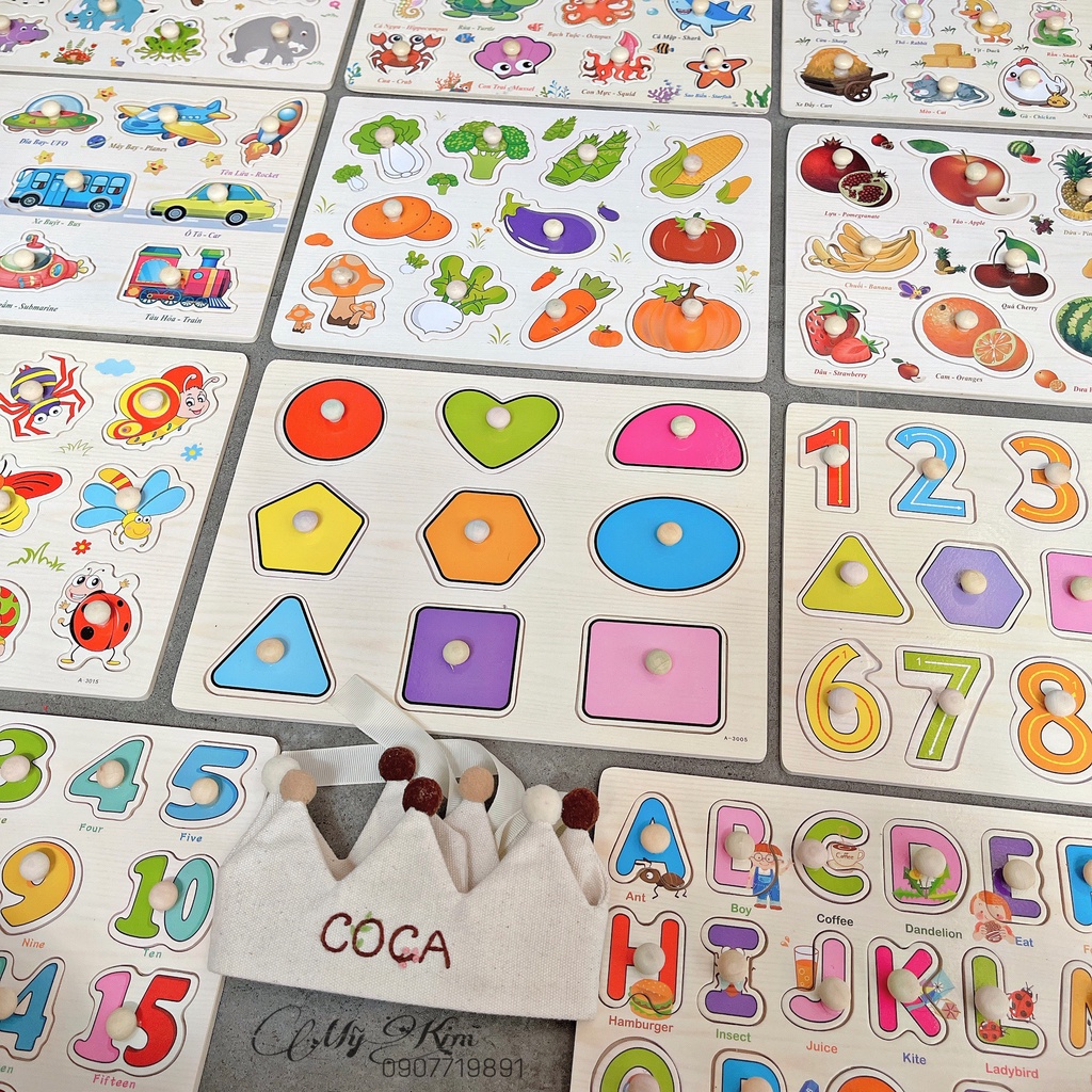 BẢNG GỖ GHÉP HÌNH CHO BÉ PHÁT TRIỂN TƯ DUY, KHẢ NĂNG QUAN SÁT