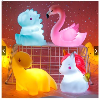 Đèn ngủ silicon hình thú cho bé, đèn ngủ led silicon để bàn siêu cute ( kèm Pin)