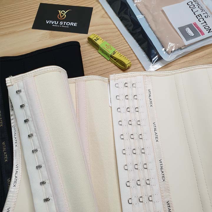 Đai Nịt Bụng VITA LATEX 13 Xương Cao Cấp giảm eo. Tặng Thanh Nới Size + Lót Liner + Thước Dây