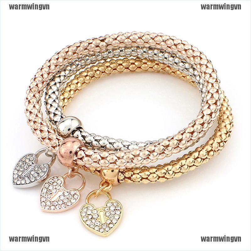 3 Vòng Tay Co Dãn Đính Đá Thời Trang Cho Nữ