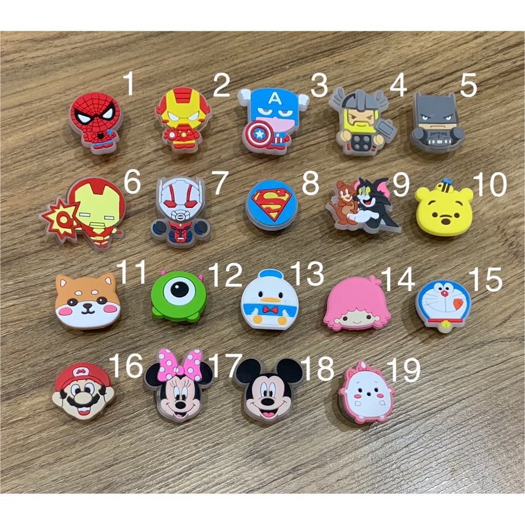 Stickers/jibbitz đèn LED gắn dép sục