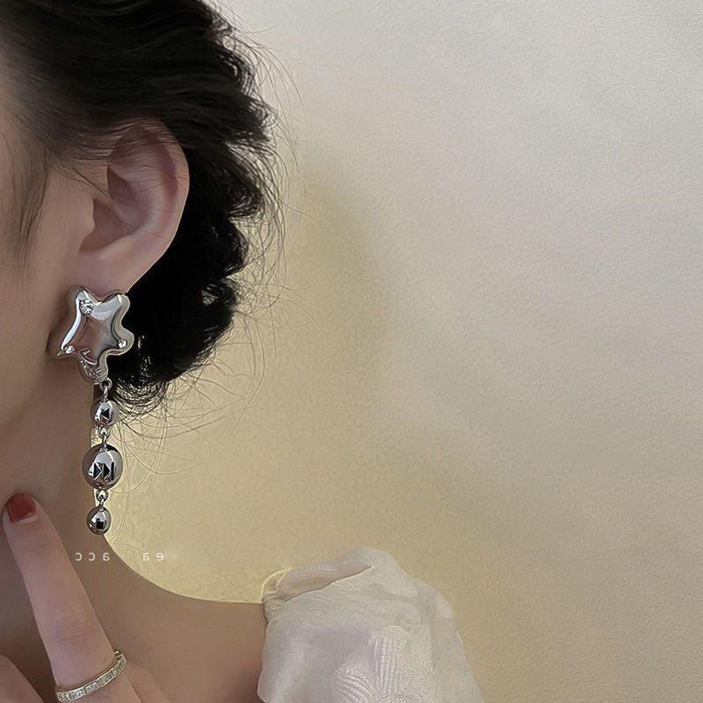 Khuyên Tai Nữ Dài Đính Ngọc Thời Trang Hàn