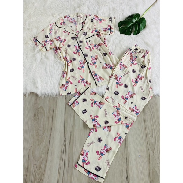 Bộ tole pijama tay ngắn quần dài 48-75kg