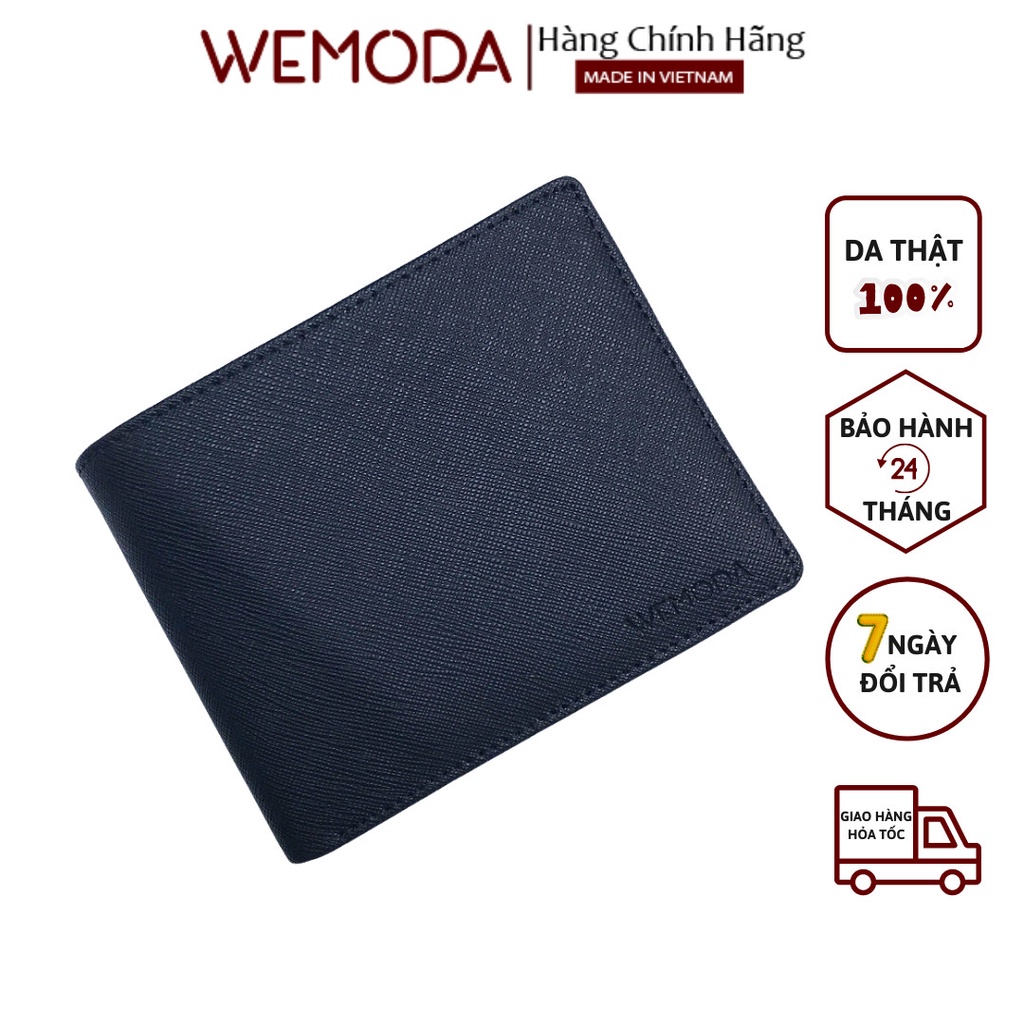 Ví Da Cao Cấp WEMODA dáng ngang chất liệu Saffiano chống xước bền đẹp bảo hành 24 tháng M004D