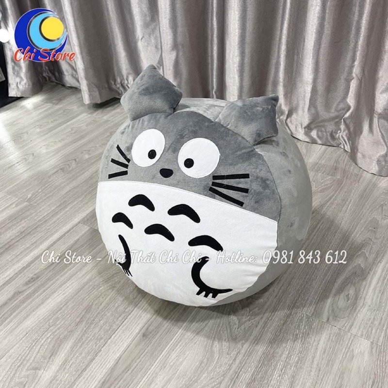 Ghế Đôn Gác Chân Sofa Hình Thú, Đôn Sofa Tròn Xinh Trong Hạt Xốp Có Khoá Kéo Tiện Dụng