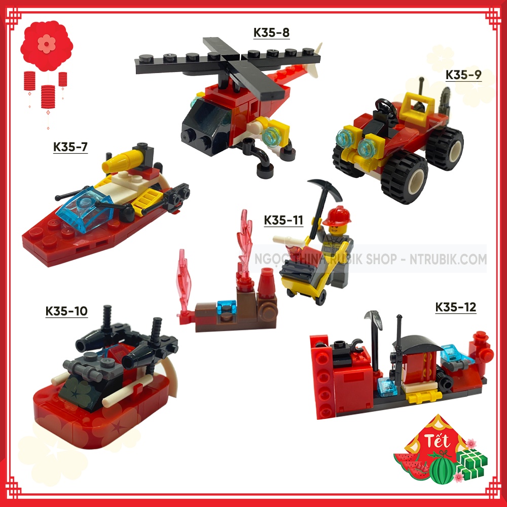 Đồ chơi Xếp Hình Trong Trứng - Đồ chơi lắp ráp mô hình - City Fire  (giao ngẫu nhiên)