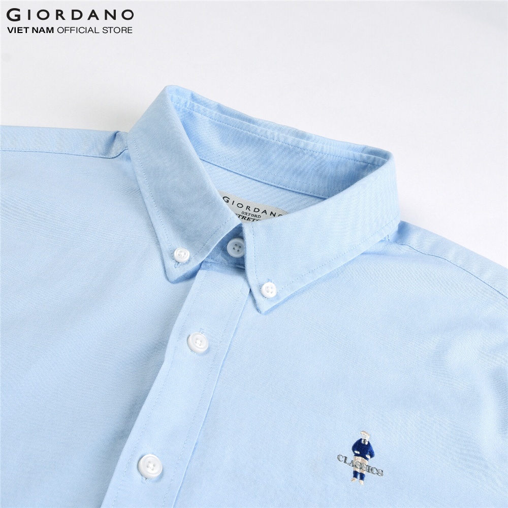 Áo Sơ Mi Oxford Nam Dài Tay Logo Classics Giordano 01042043