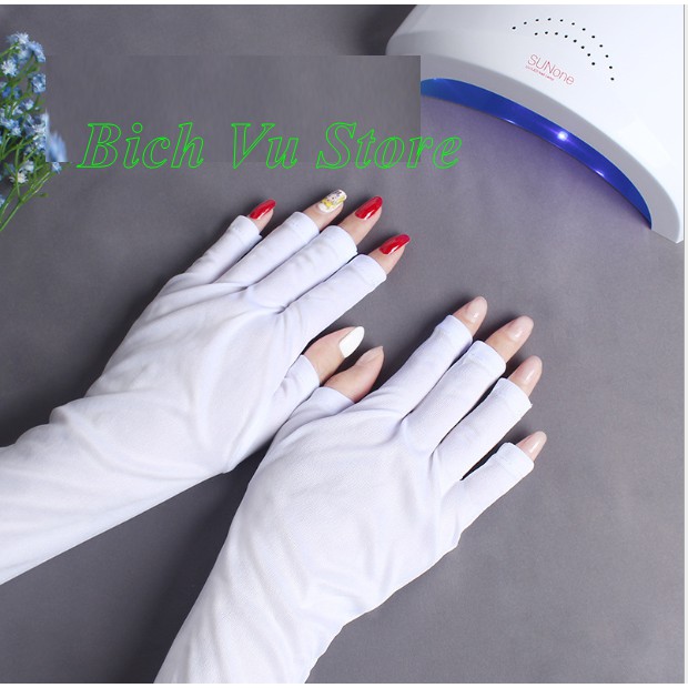 1 đôi Găng tay chống tia UV hơ sơn gel