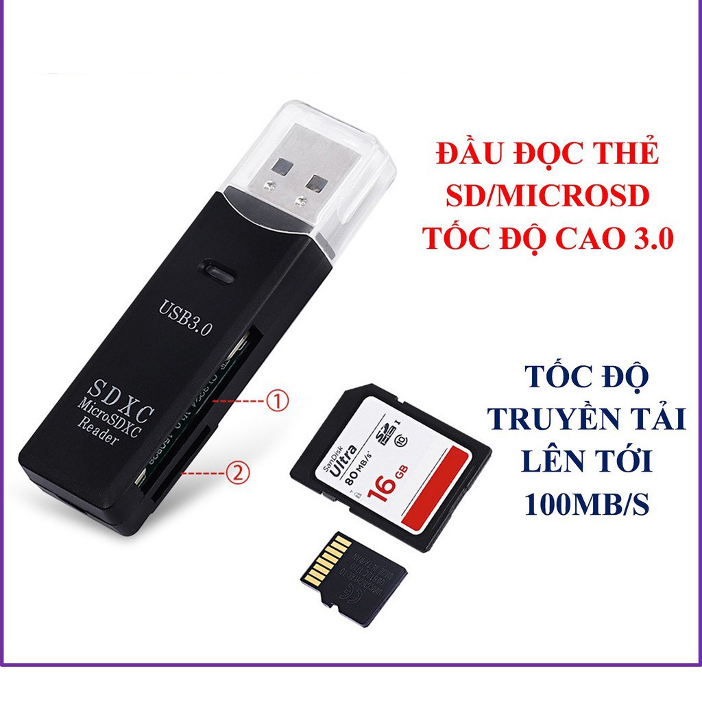 Đầu Đọc Thẻ Nhớ Micro SD - USB 3.0 &gt;&gt;