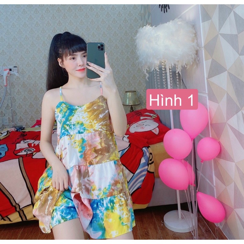 Đồ mặc nhà đùi dây siêu lụa phối ren siêu xinh