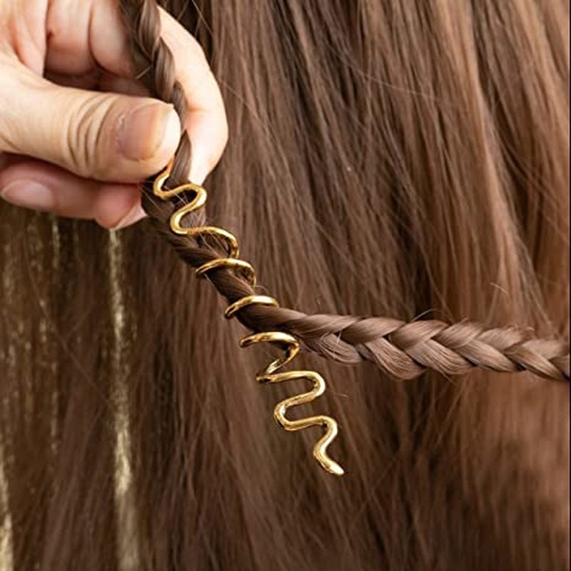 [Women Braids Spiral Coils Hair Accessories] [Gold Metal Hair Clips] [Fashion Vintage Headwear]