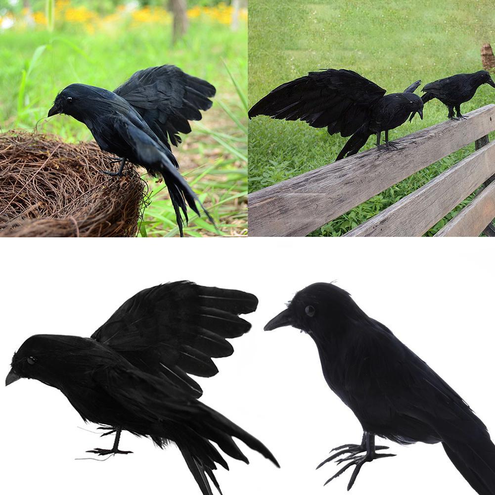 Lông quạ đen đạo cụ con quạ lông chim Lễ hội ma Halloween vật tư trang trí giáng sinh