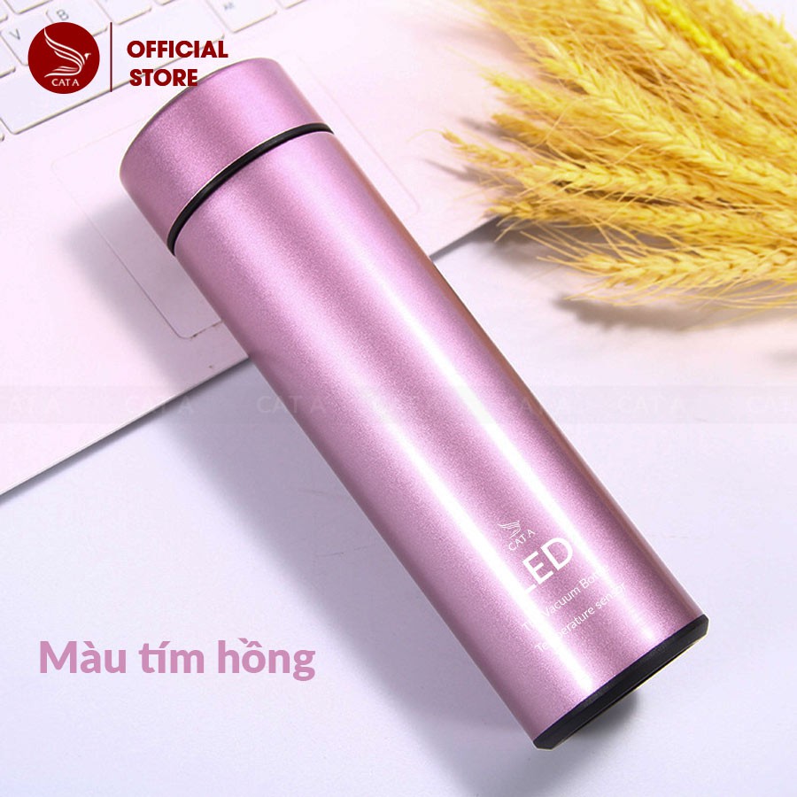 Bình giữ nhiệt Inox 2 lớp Cao Cấp THƯƠNG HIỆU CÁT Á - Đèn LED hiển thị nhiệt độ - Nhỏ gọn, sang trọng [ 500 ML ]