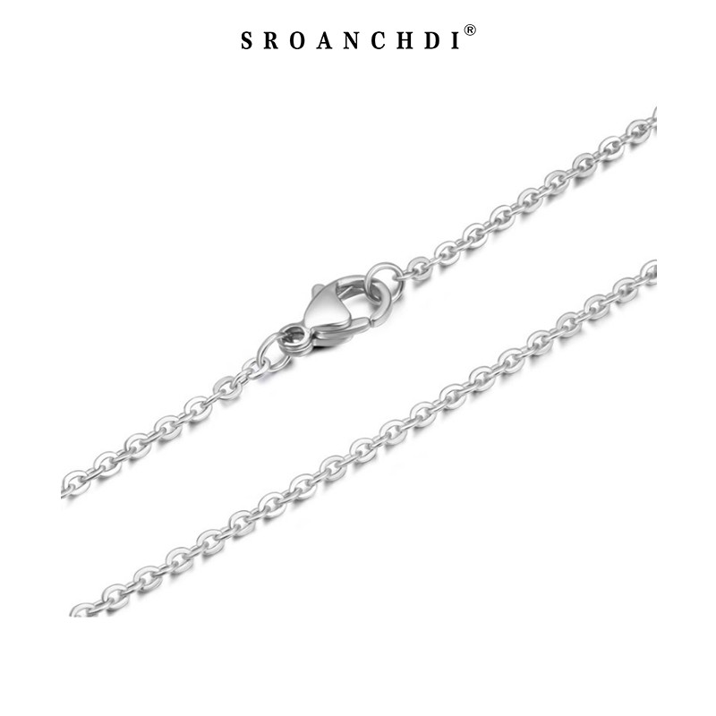 Vòng cổ Chữ O Bằng Thép Không Gỉ Mạ Bạc Đính Kim Cương Giả 1.5 / 2.5MM Cho Nam 24inch