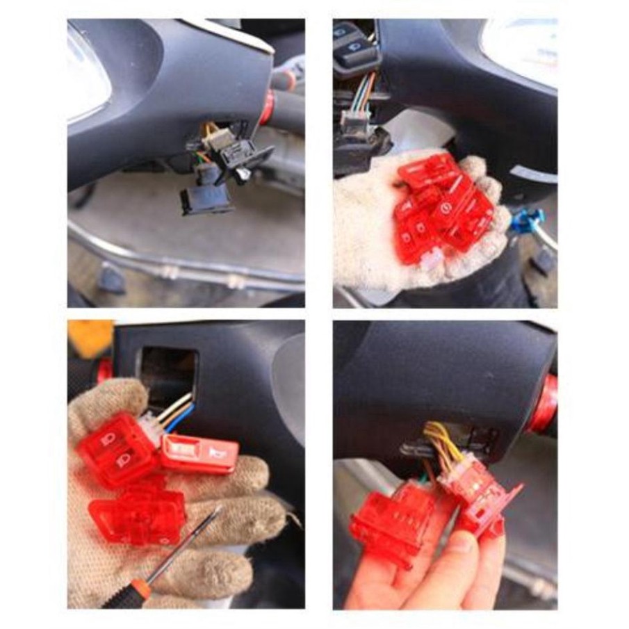 Bộ 5 nút bấm công tắc điều khiển đèn pha/còi xe máy .