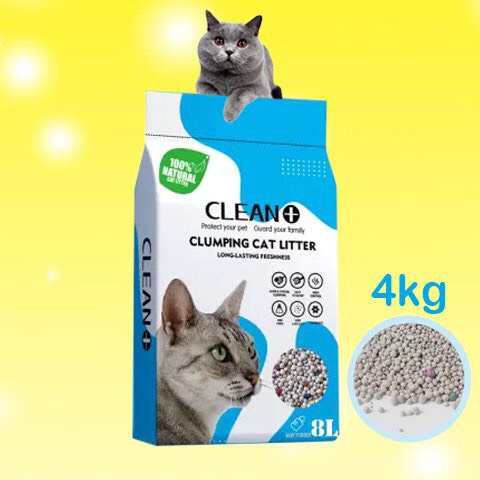 Cát vệ sinh CLEAN+ ít bụi - Túi 8L ( 4kg ) cho mèo - Cát vệ sinh cho mèo