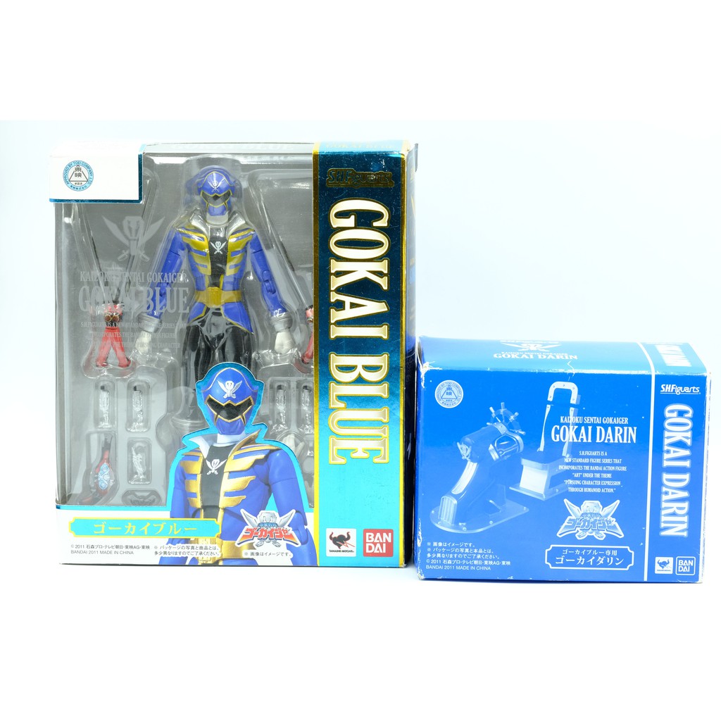 Mô hình SHF Gokai Blue + Gokai Darin Chính Hãng Bandai S.H.Figuarts Kaizoku Sentai Gokaiger Siêu nhân xanh