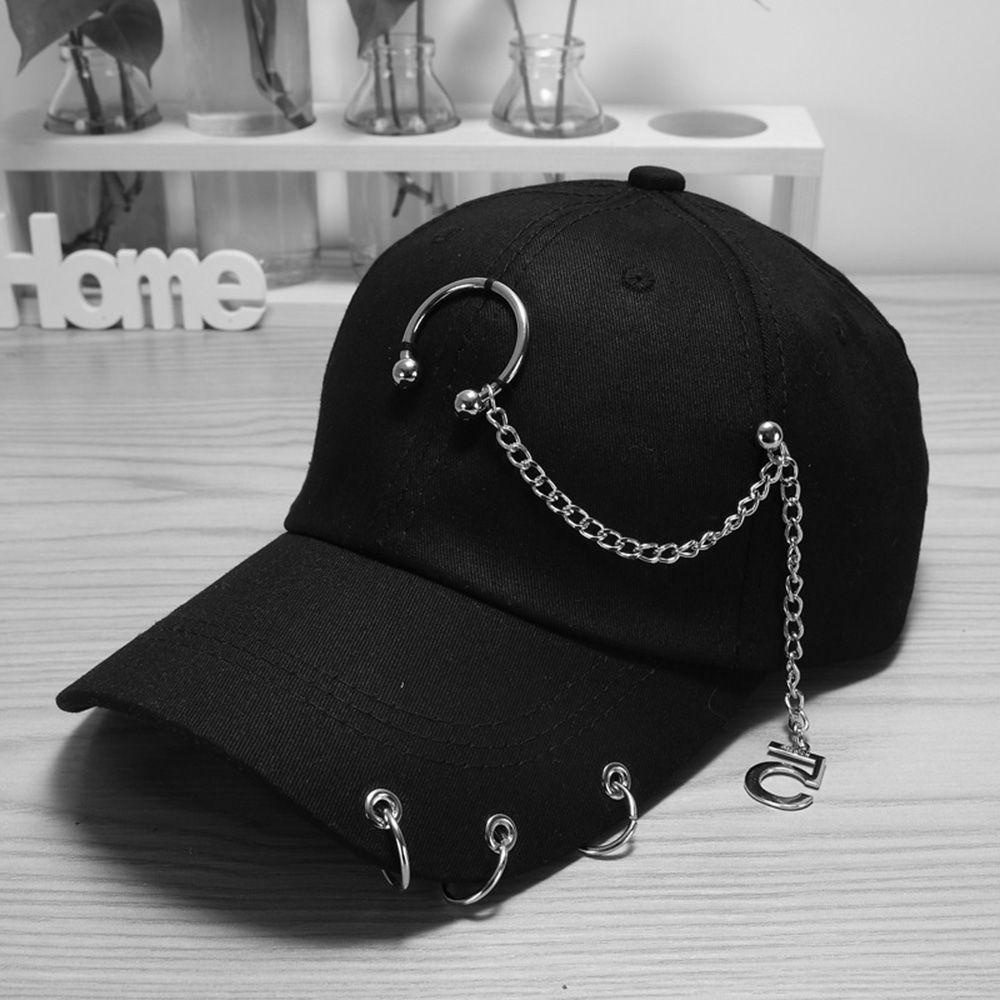 Mũ Lưỡi Trai Phối Khoen Tròn Phong Cách Hip Hop Đơn Giản Có Thể Điều Chỉnh Kích Thước 2Life