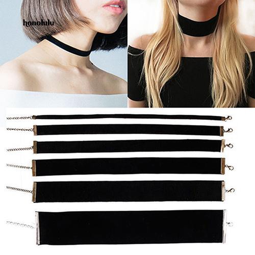 Vòng Cổ Choker Chất Liệu Nhung Đen Phong Cách Gothic Cổ Điển