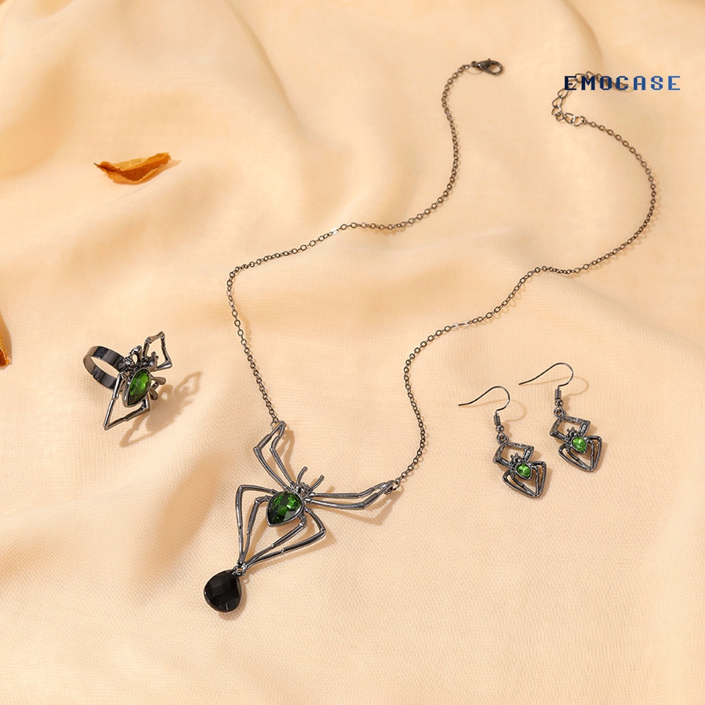 Bộ Trang Sức Hợp Kim Đính Đá Nhân Tạo Hình Nhện Độc Đáo