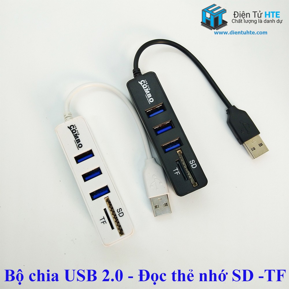 Hub chia USB 2.0 kèm đầu đọc thẻ nhớ SD TF COMBO [HTE Quy Nhơn CN2]