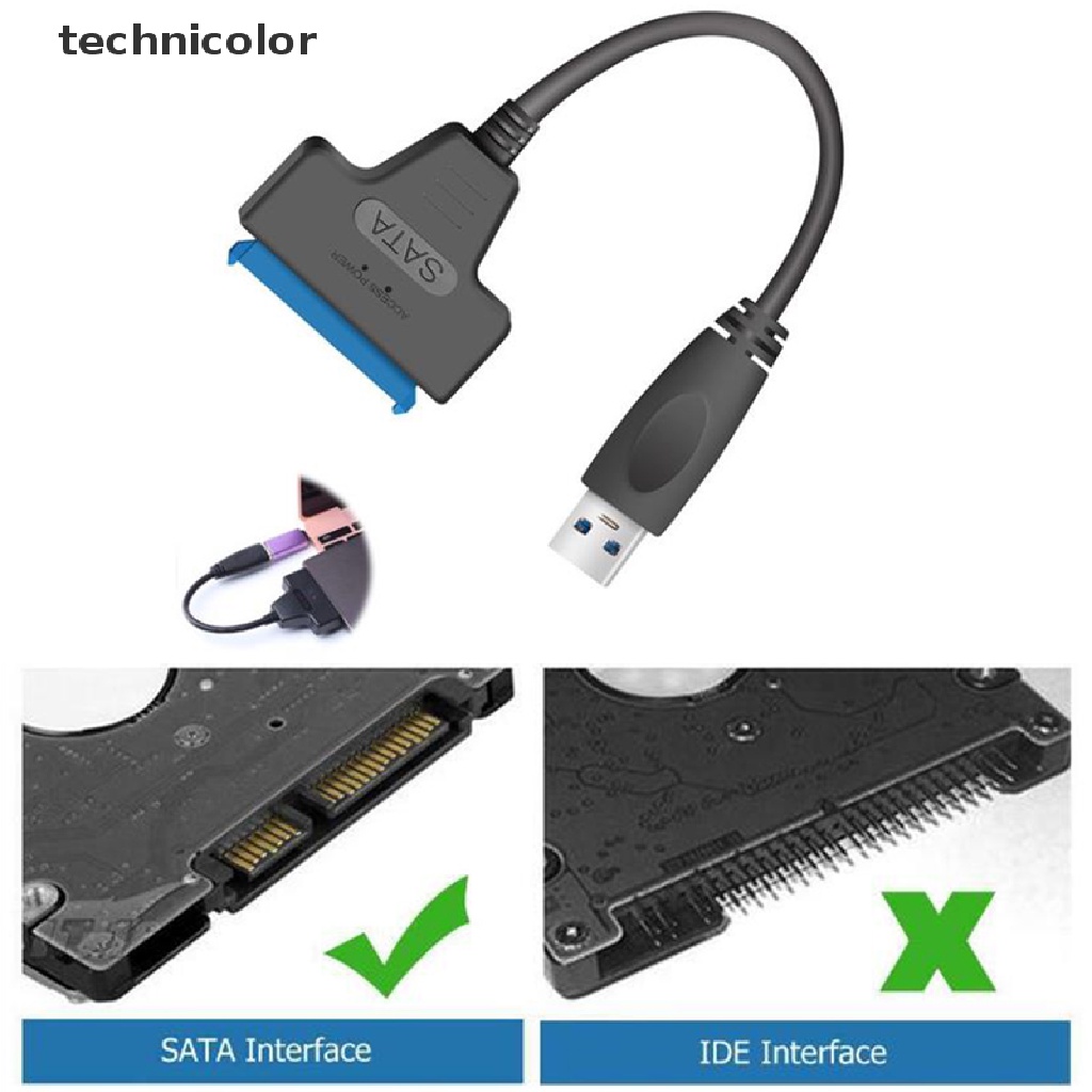 technicolor USB 2.0 To SATA 22 Pin Laptop Hard Disk Drive SSD Adapter Converter Cable  TYG
