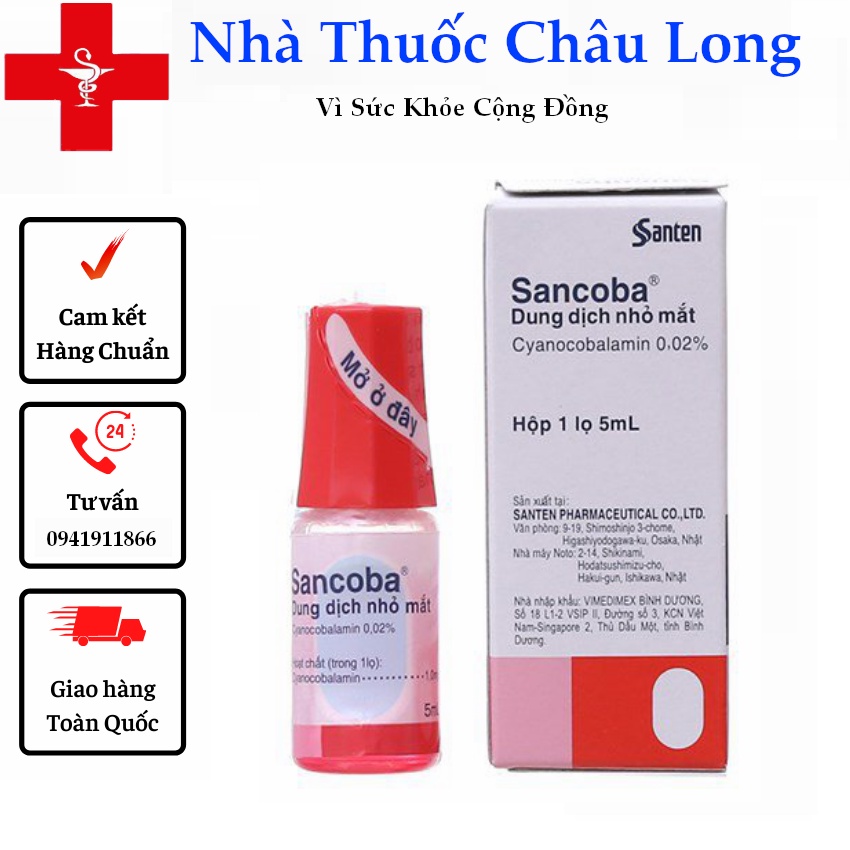 SANCOBA Nhật Bản 5ml - Nhỏ Mắt Phục Hồi Thị Lực, Chống Cận Thị, Đau Mỏi Mắt , giật nháy mắt