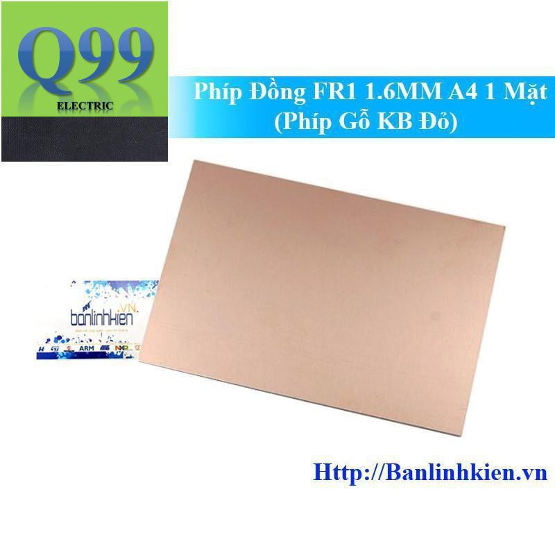 [Siêu rẻ] Phíp Đồng làm mạch FR1 1.6MM A4 1 Mặt (Phíp Gỗ Đỏ)