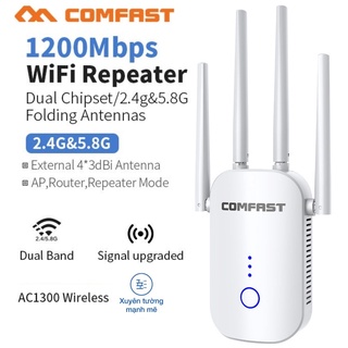 Bộ mở rộng sóng Wifi chuẩn AC tốc độ cao 1200Mbps Comfast băng tần kép CF thumbnail