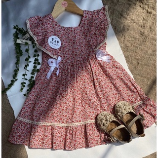 Đầm cánh tiên hoa nhí cotton thô cho bé gái 13kg đến 35kg