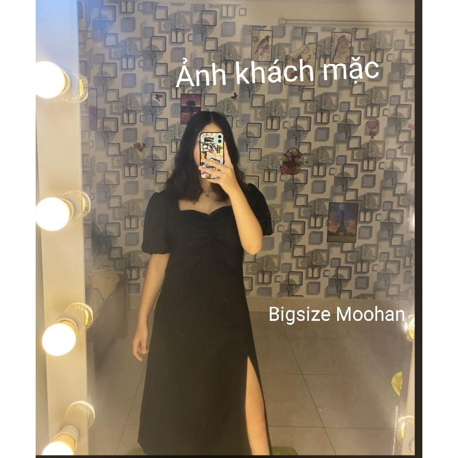 [BIGSIZE MOOHAN] ĐẦM BIGSIZE XẺ TÀ RÚM NGỰC VẢI CO GIÃN | BigBuy360 - bigbuy360.vn