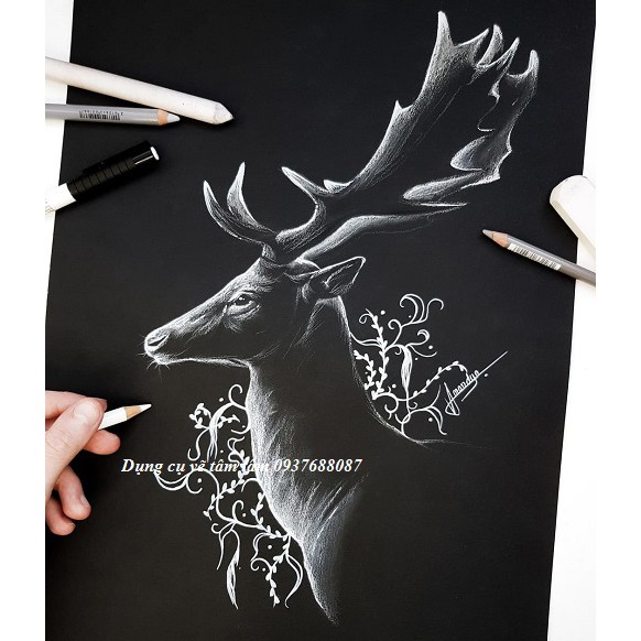 [ TÂM TÂM ]-Sổ vẽ đa năng Clairefontaine, Paint On Multi Techniques Noir Black Color Clairefontaine-