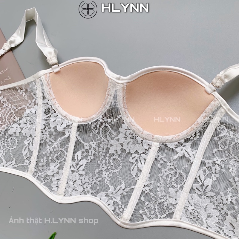 Áo corset ren viền lụa sóng m149