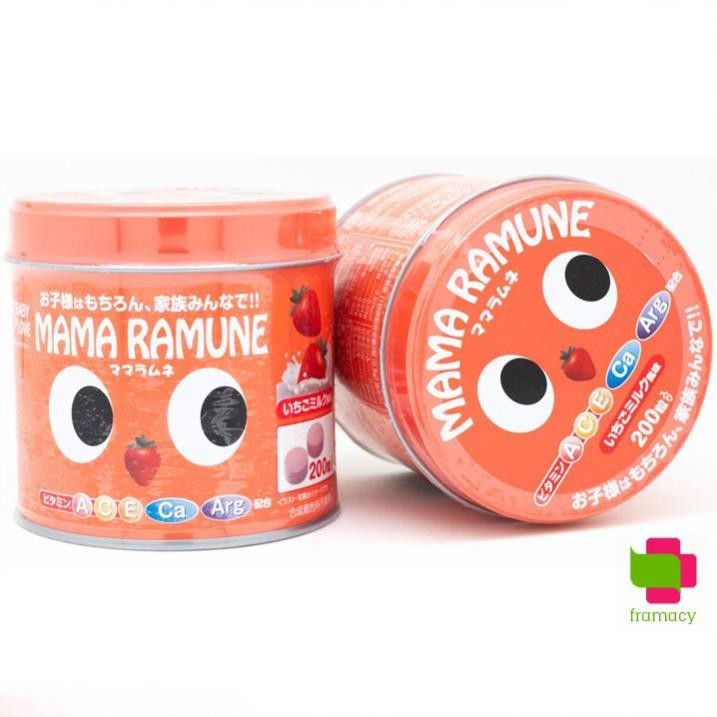 Kẹo biếng ăn Mama Ramune, Nhật Bản (200v) giúp bé ăn ngon cho trẻ từ 2 tuổi trở lên
